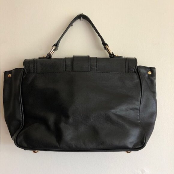 MILLY Black Small Turn Lock Satchel Bag Vintage - Picture 2 of 16